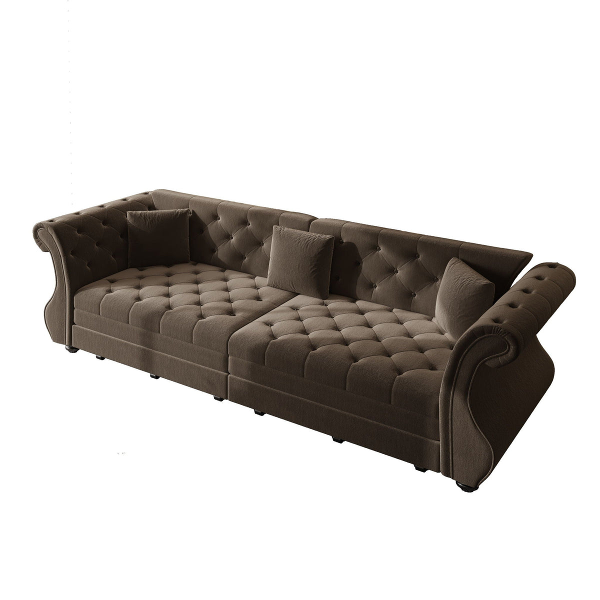 Oversized Chesterfield Pull Out Sofa Bed, Roll Arm Couch