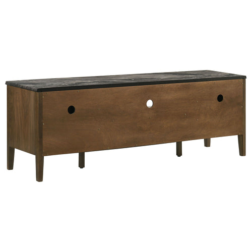 63IN 2-Door SmartTop TV Stand Smokey Grey and Brown