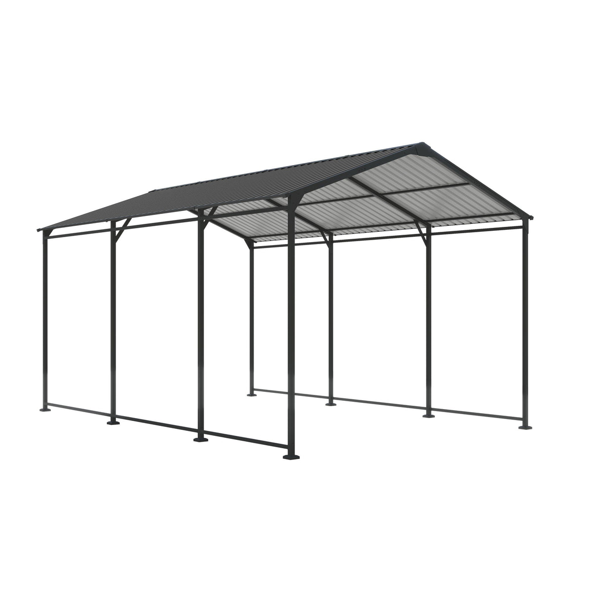 Metal Carport 10x5Ft Heavy Duty Steel Roof Canopy Storage Shed - Gray
