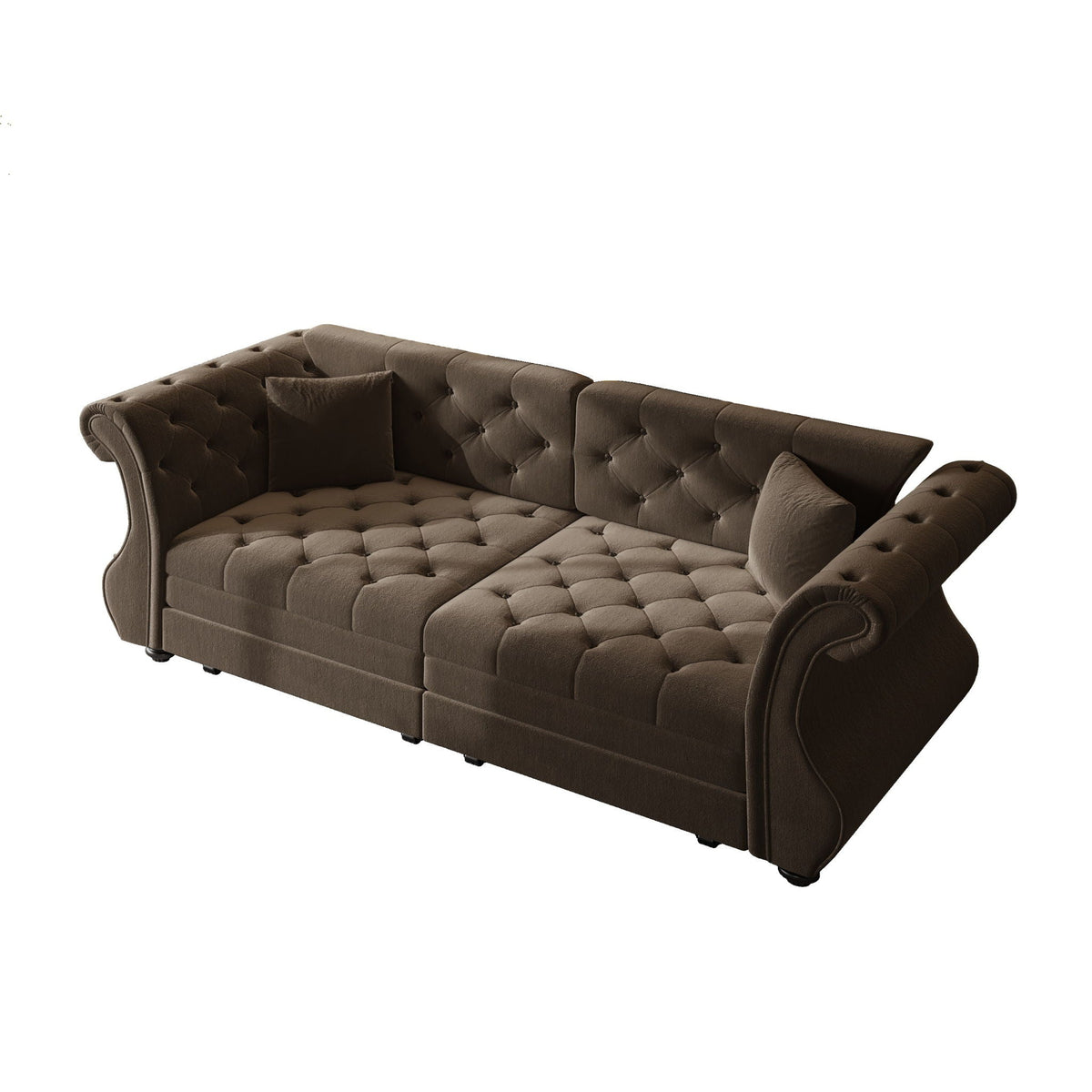 Oversized Chesterfield Pull Out Sofa Bed, Roll Arm Couch