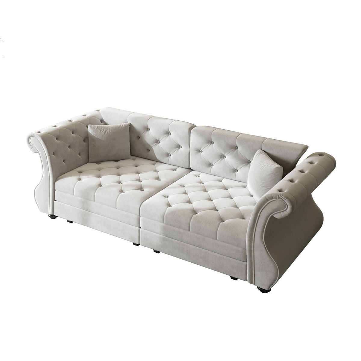 Oversized Chesterfield Pull Out Sofa Bed, Roll Arm Couch