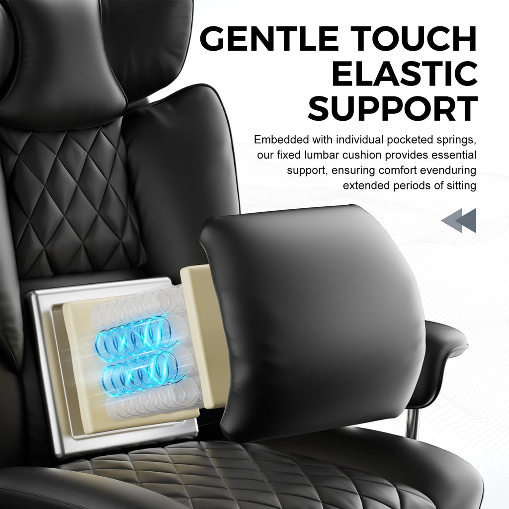 Big/Tall Gaming Chair Pocket Spring Lumbar Support, Ergonomic, Footrest