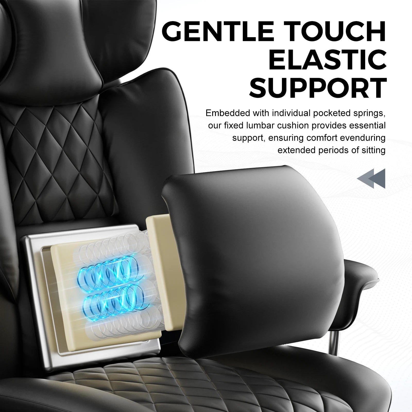 Big/Tall Gaming Chair Pocket Spring Lumbar Support, Ergonomic, Footrest