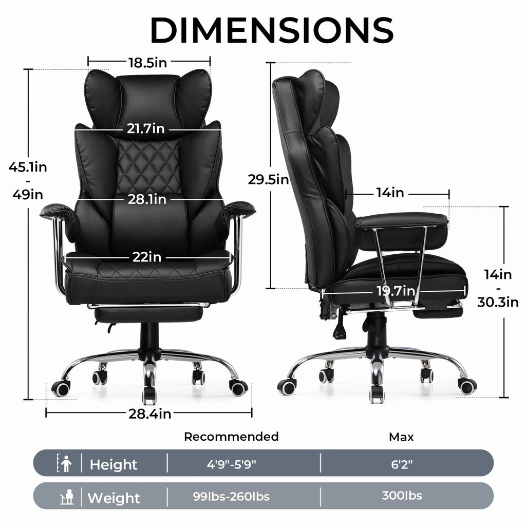 Big/Tall Gaming Chair Pocket Spring Lumbar Support, Ergonomic, Footrest