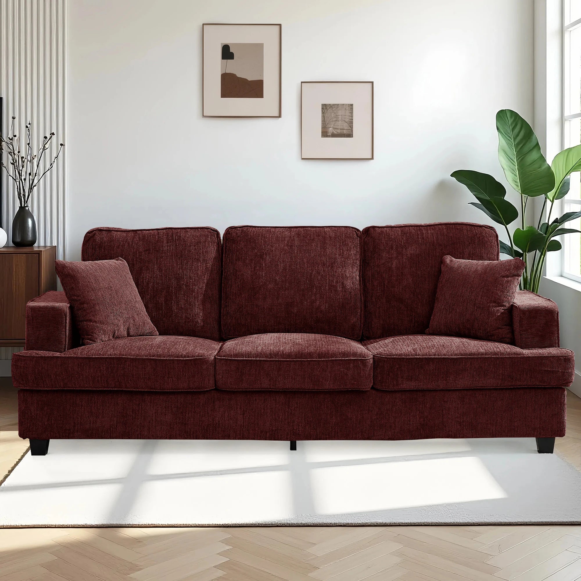 89" Cloud Couch Sofa in Chenille, Extra Comfy Soft 3-Seater