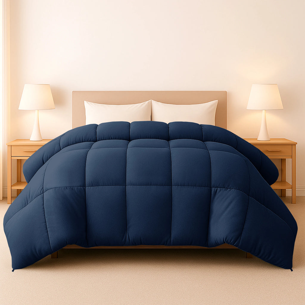 Luxe Decor Down Alternative Comforter – 1 Piece Fluffy Duvet Insert with Box Stitch Design – Soft and Cozy Bedding, 102" x 90"