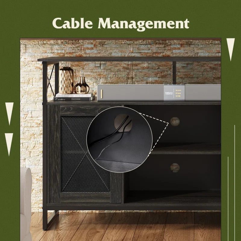 55IN Tall Entertainment Center, Storage Farmhouse Console