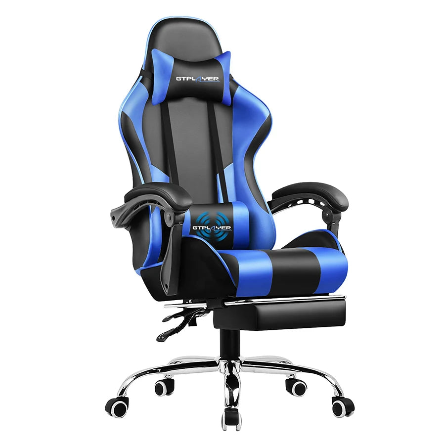 GTPLAYER Gaming Chair Footrest, Lumbar Support, Adjustable Height, Swivel Seat
