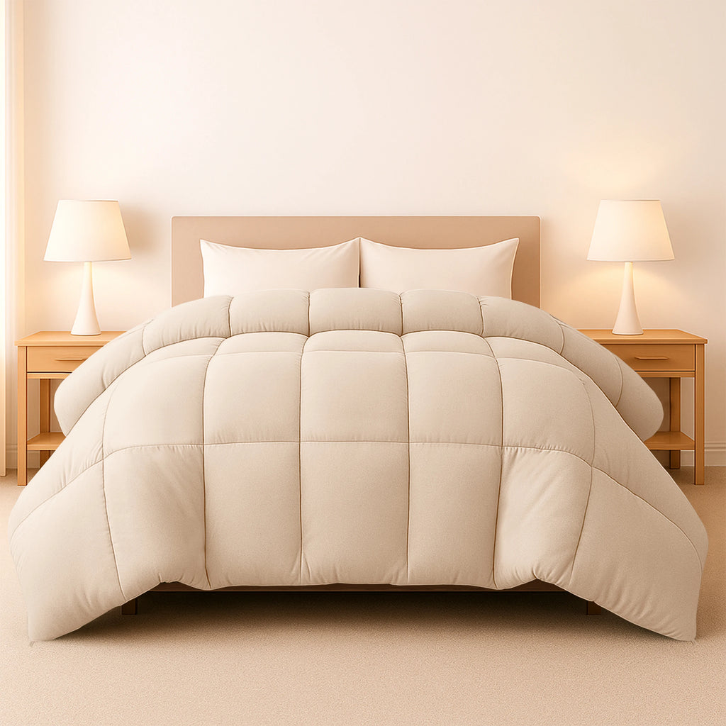 Luxe Decor Down Alternative Comforter – 1 Piece Fluffy Duvet Insert with Box Stitch Design – Soft and Cozy Bedding, 102" x 90"