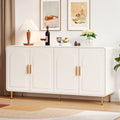 60" Sideboard Buffet Cabinet, Storage, Curved, 4 Doors, Adjustable Shelves