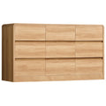 9-Drawer 63Inch Wide Dressers With Curved Profile Design