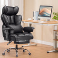 Ergonomic Leather High Back Gaming Chair Footrest, Adjustable Armrests