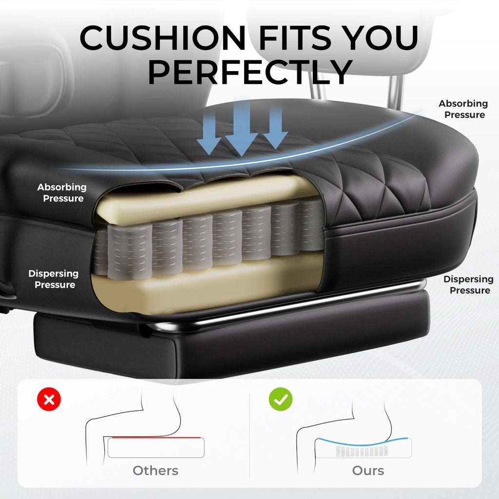 Big/Tall Gaming Chair Pocket Spring Lumbar Support, Ergonomic, Footrest