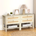 Large Fluted End Table 2-Drawer 22.8IN Wide