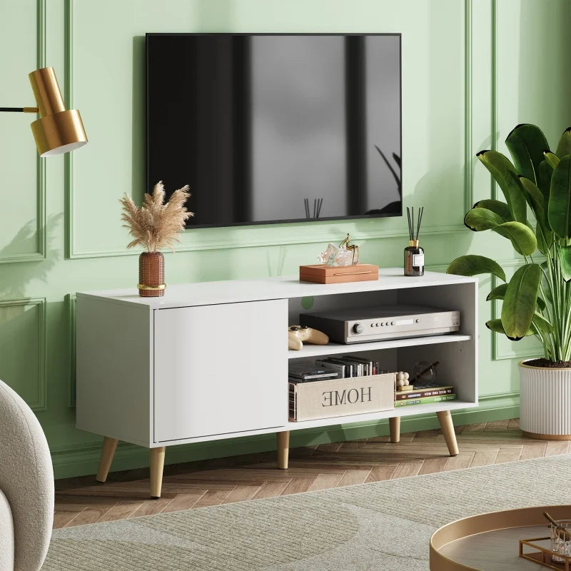 Mid-Century Modern 55IN TV Console, Storage Cabinet