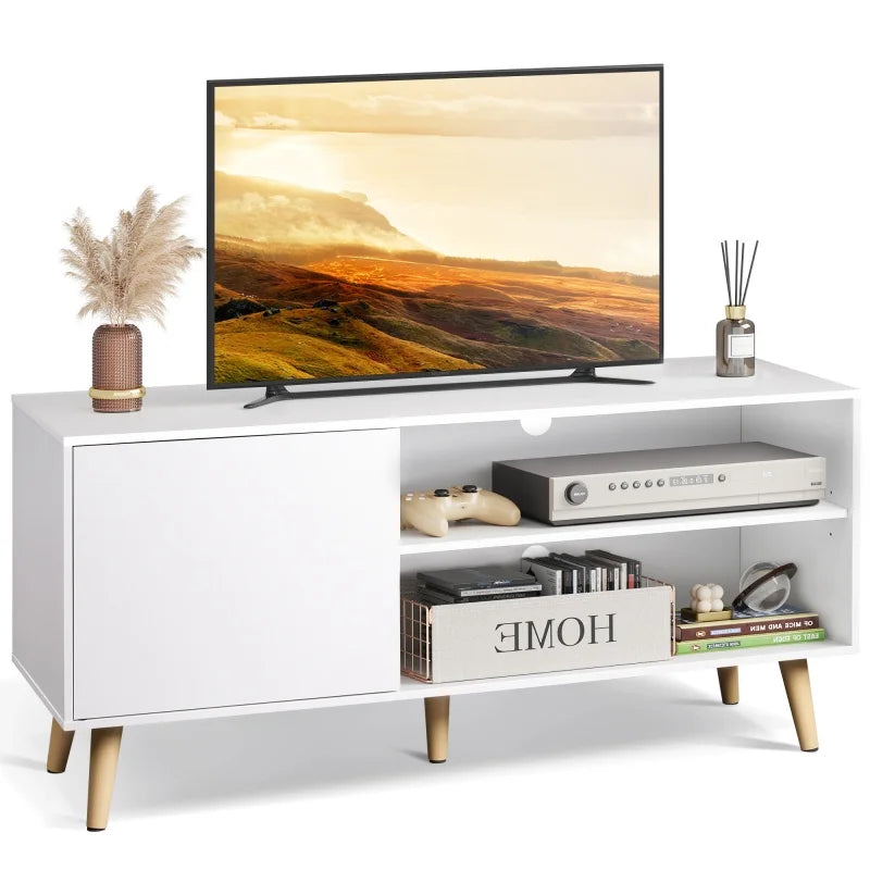 Mid-Century Modern 55IN TV Console, Storage Cabinet