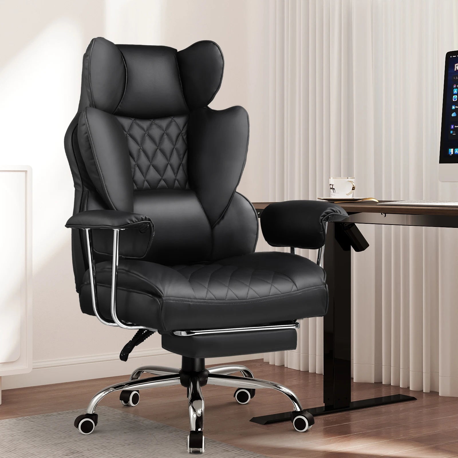 Big/Tall Gaming Chair Pocket Spring Lumbar Support, Ergonomic, Footrest