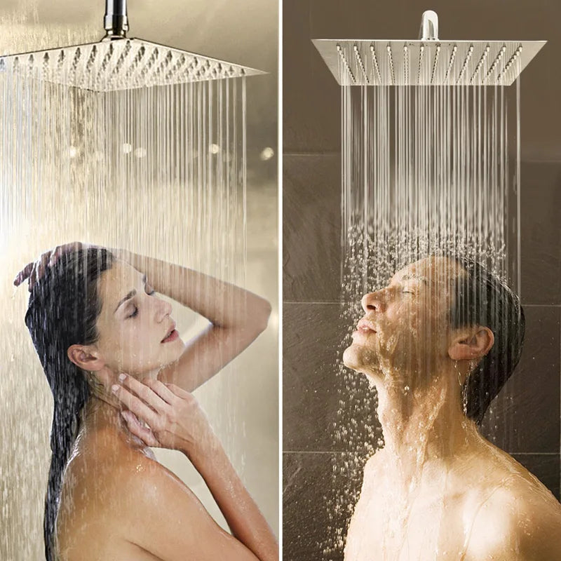 Stainless Steel Ultrathin 16" Rainfall, Large Flow Shower Head Chrome