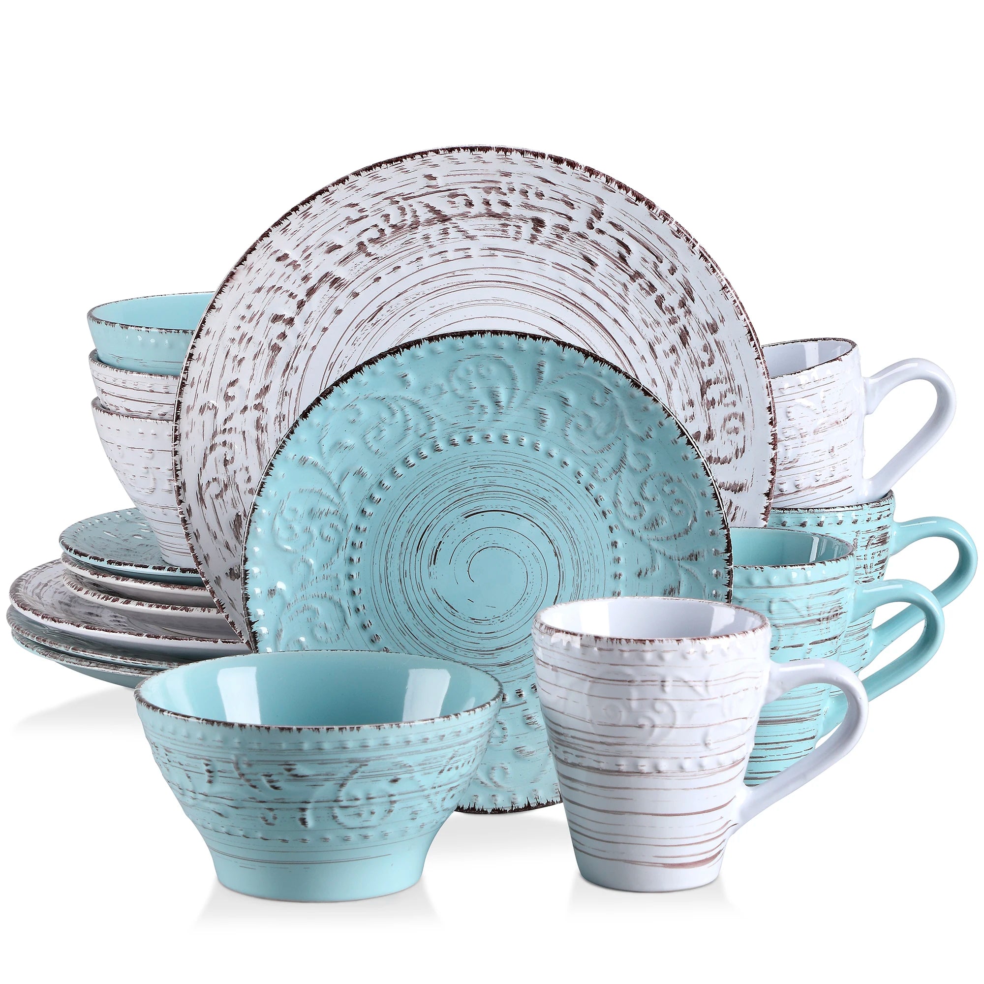 VINE Stoneware Set Dinner Plate, Dessert Plate, Bowl, Mug