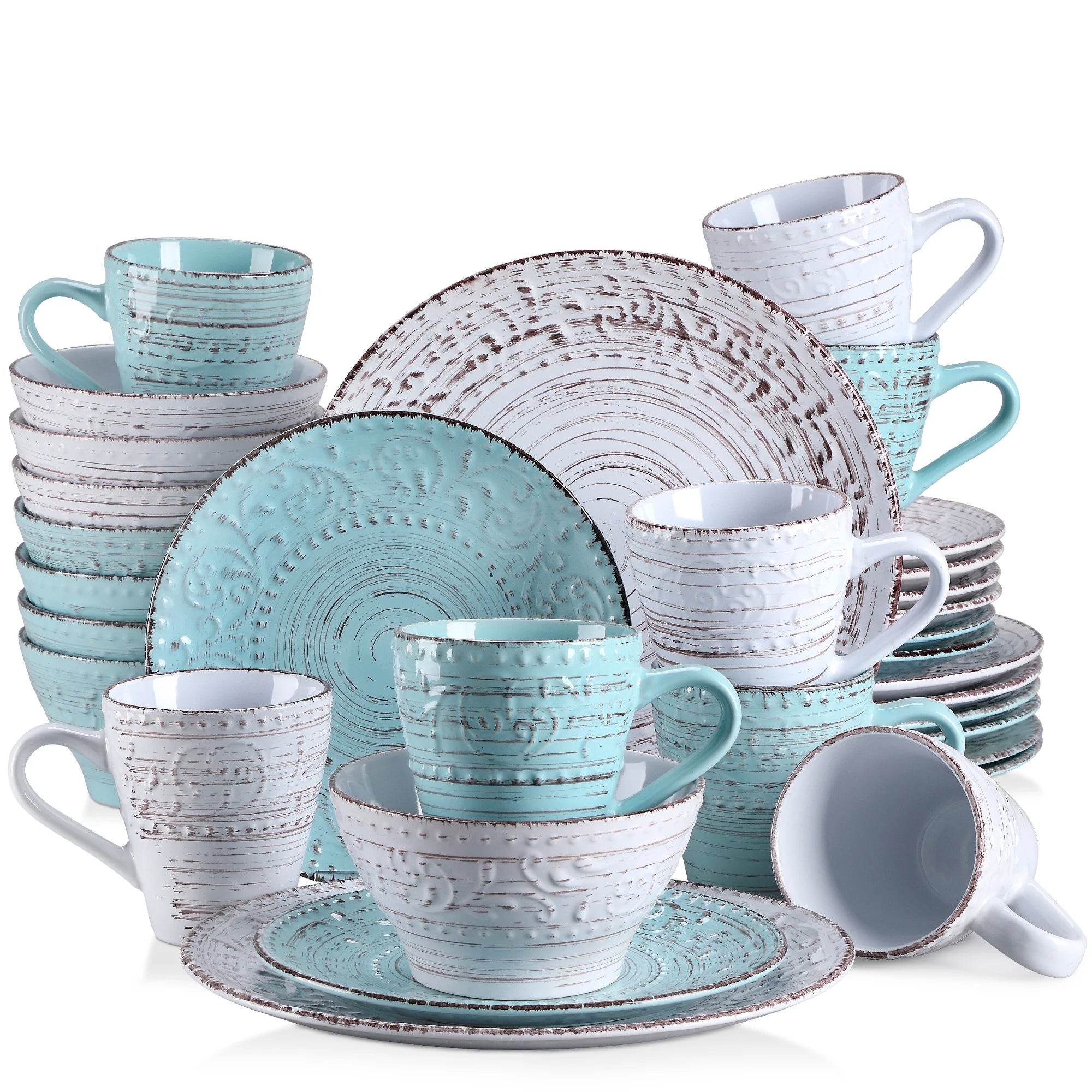 VINE Stoneware Set Dinner Plate, Dessert Plate, Bowl, Mug