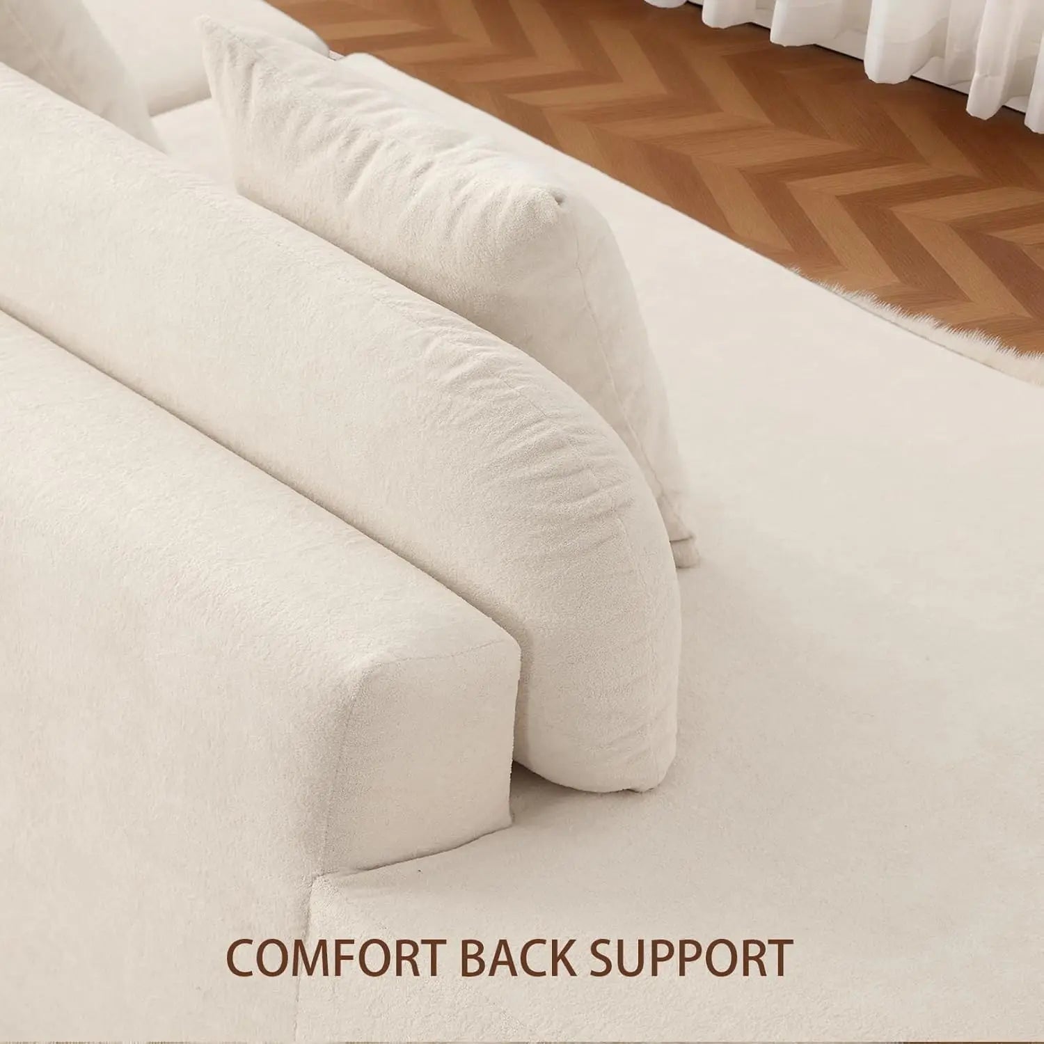 130IN Boneless Cloud Oversized Plush Sectional Modular Curved Sofa