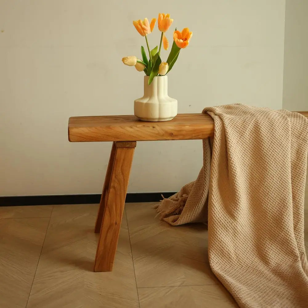 Indoor Rustic Bench, Skinny Bench Extra Thick Solid Wood