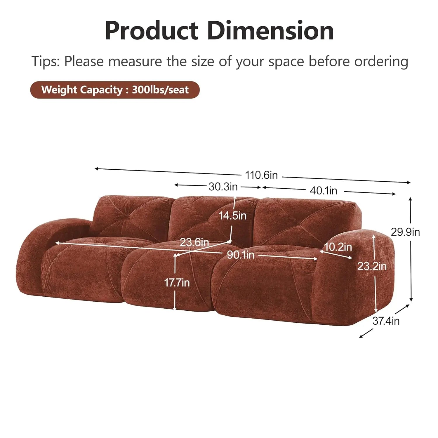 2-Piece Velvet Boneless Sofa Set, 2-Seat Loveseat & 3-Seat Sofa