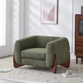 Boucle Fabric Upholstered Club Chair, Relaxing Chair w/Removable Seat Cushion