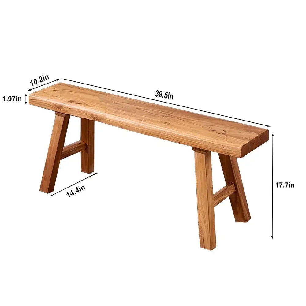 Indoor Rustic Bench, Skinny Bench Extra Thick Solid Wood