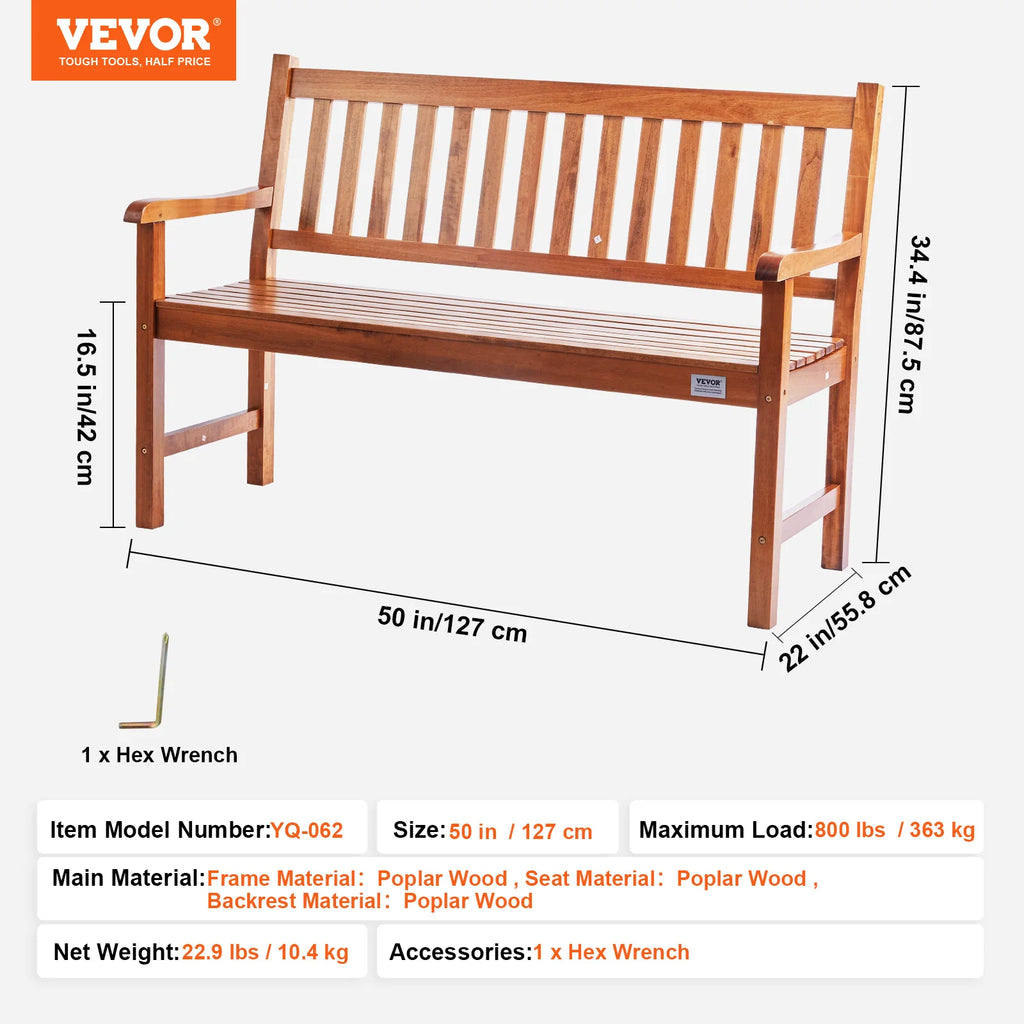 Outdoor Metal Garden Bench 480 lbs Load