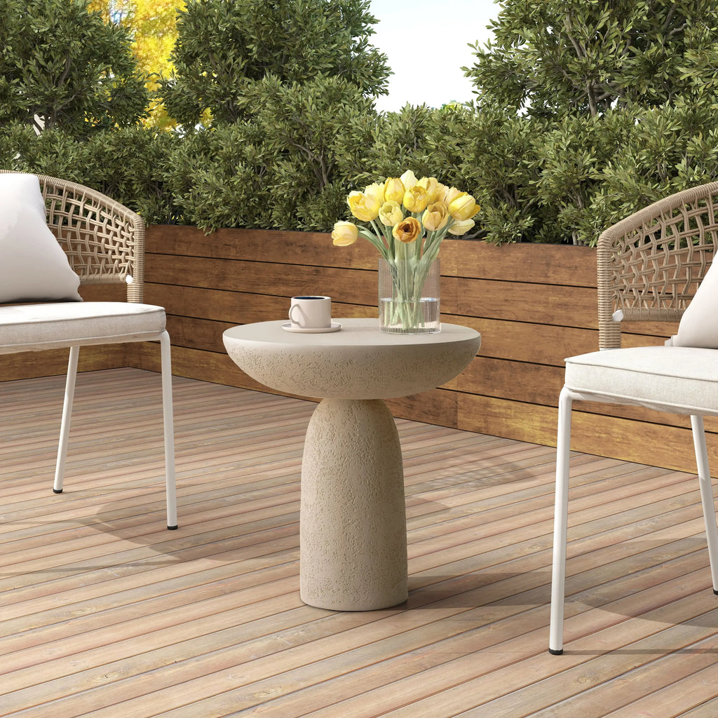 18'' Tall Pedestal Side Table, Round Accent Tables Hourglass Design