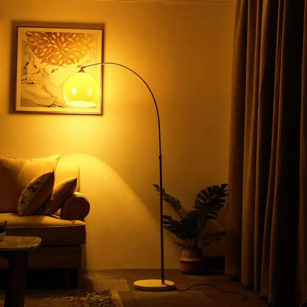Nordic Orange Acrylic Shade Floor Lamp w/Arc