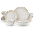 16/32 Piece White Stoneware:  4 Dinner/Dessert/Cereal & Soup Bowls