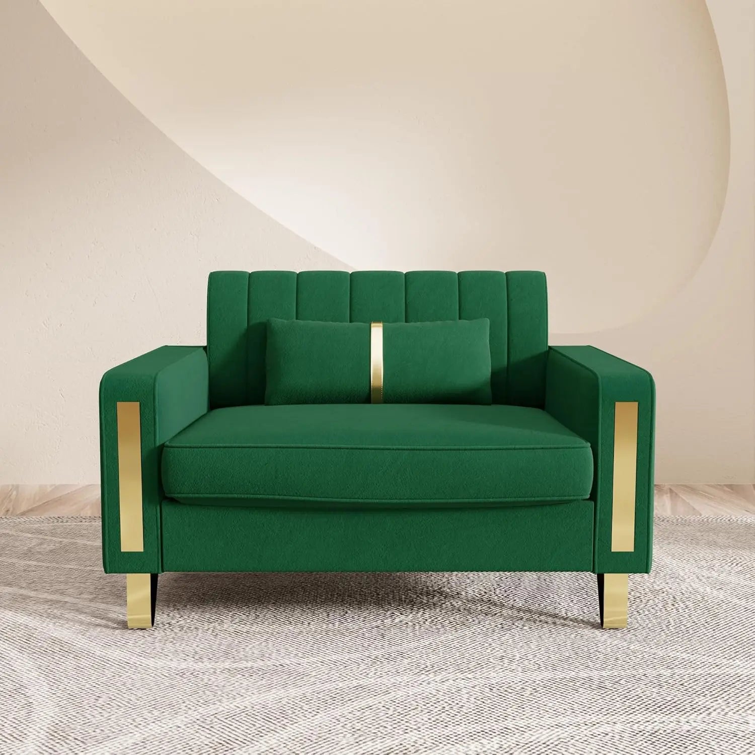 Velvet Chesterfield, Black 82" Sofa, Gold Metal Legs