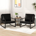 Leather Chair Set of 2, Extra-Thick Padded Backrest, Seat Cushion
