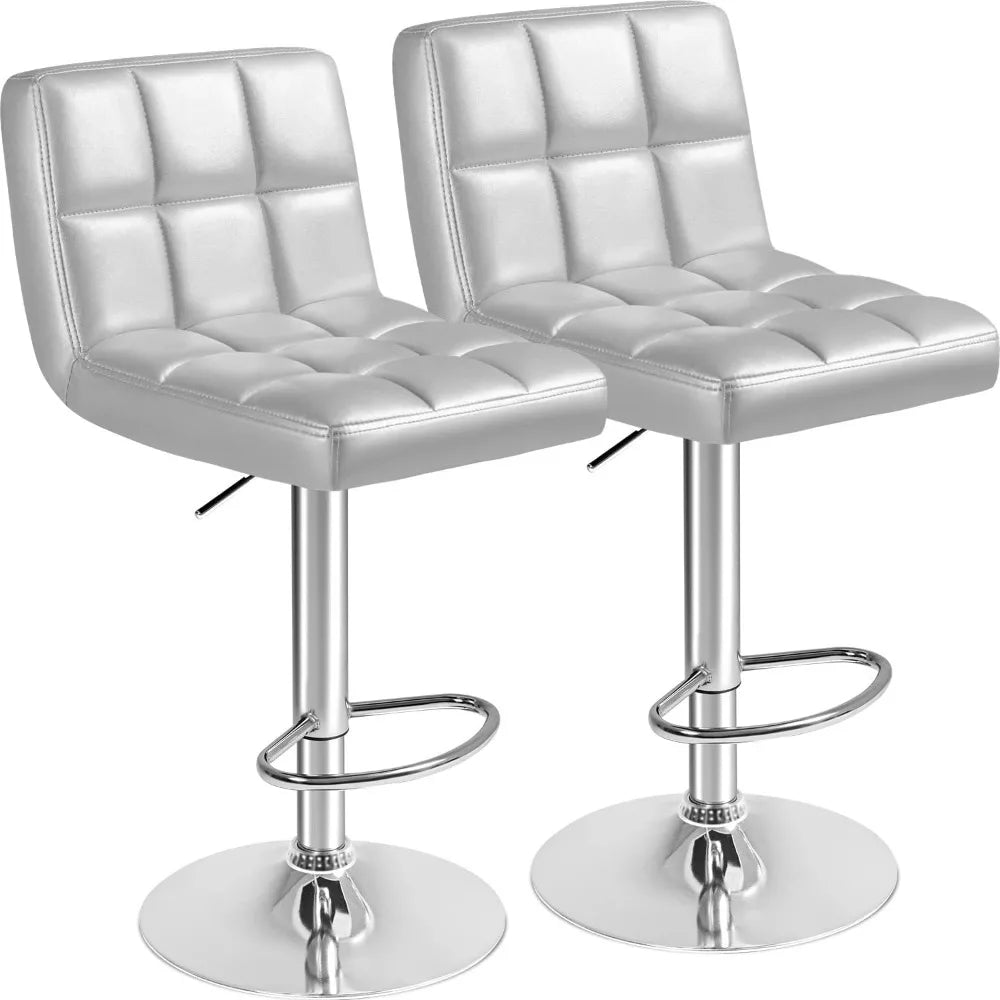 Adjustable Bar Stools Counter Height Set of 2, Swivel
