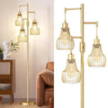 Dimmable Gold Floor Lamps 70" Tall Free Standing w/3 Elegant