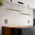 Dimmable Linear LED Wood Chandelier Wood Grain Print, Light Fixture