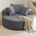 Oversized Circle Sofa Lounge Chaise, Corduroy Deep Seat Cloud