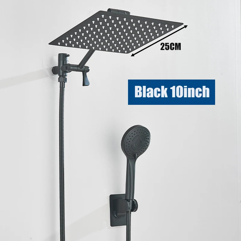 Rainfall 8"/10" High-Pressure Shower Head Concealed 2-In-1 Set,