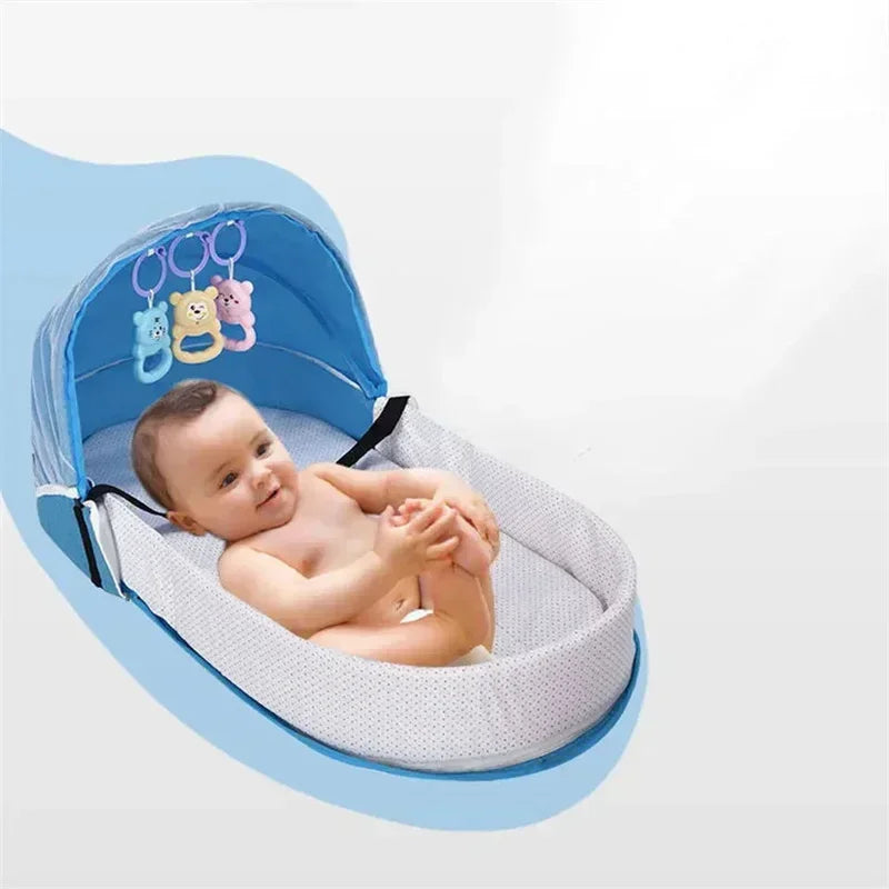 Portable Newborn Bed - Bionic Isolation Travel Crib, Foldable Anti-Stress Bassinet