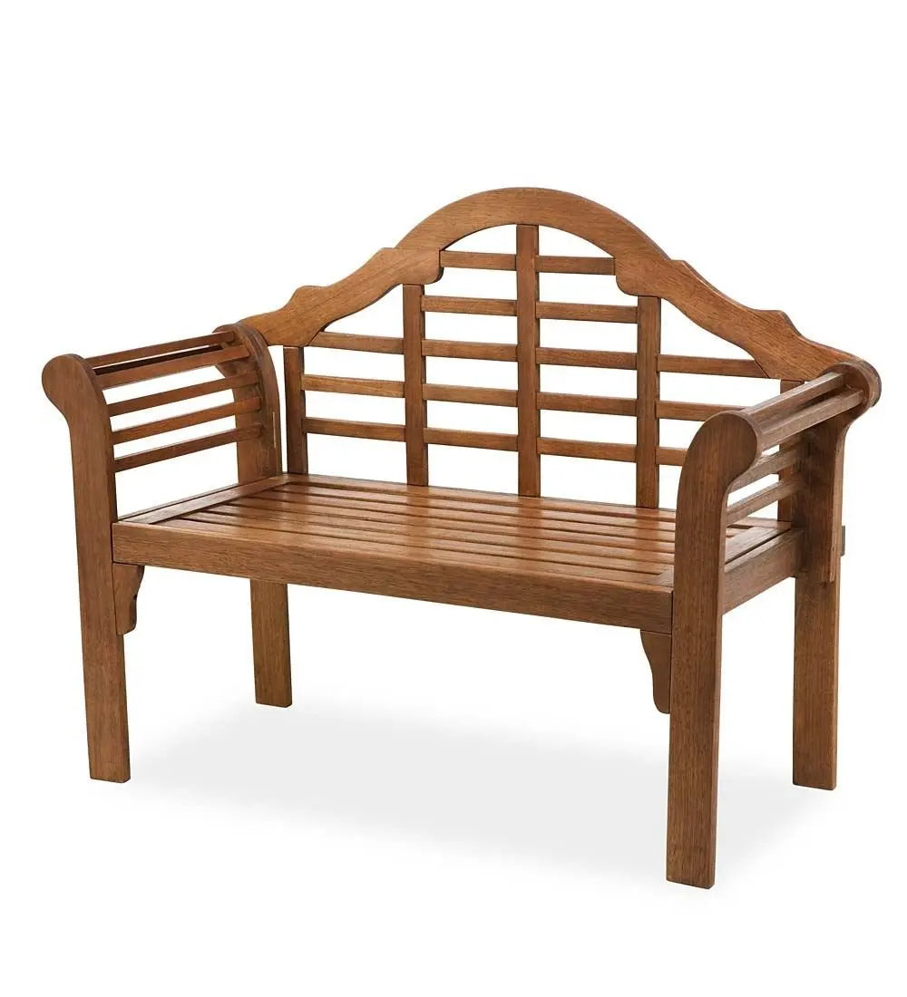 Weatherproof Lutyens Eucalyptus Wood Garden Bench | Foldable Patio Bench