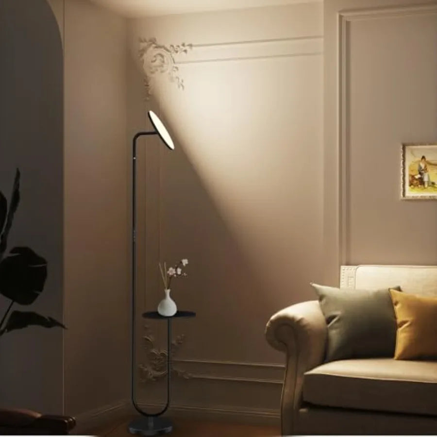 LED Floor Lamp with Table, Super Bright Stepless Dimmable Torchiere Remote Control