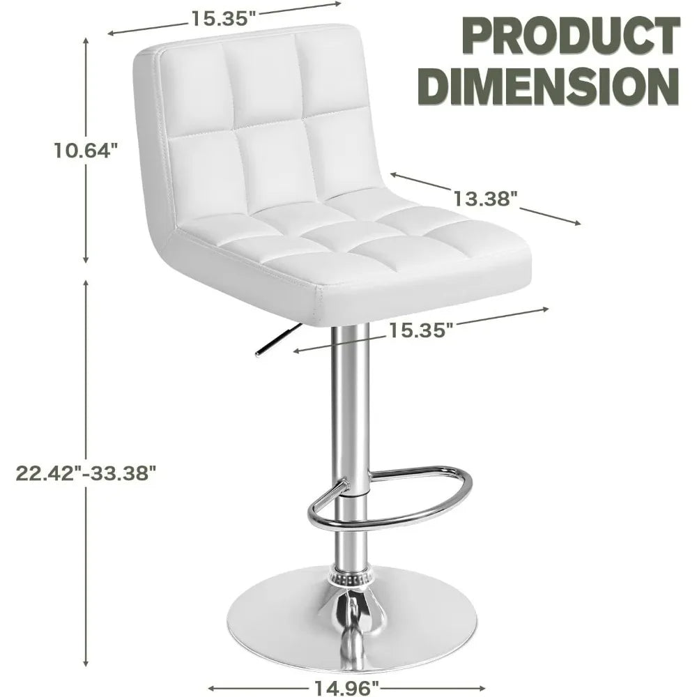 Adjustable Bar Stools Counter Height Set of 2, Swivel