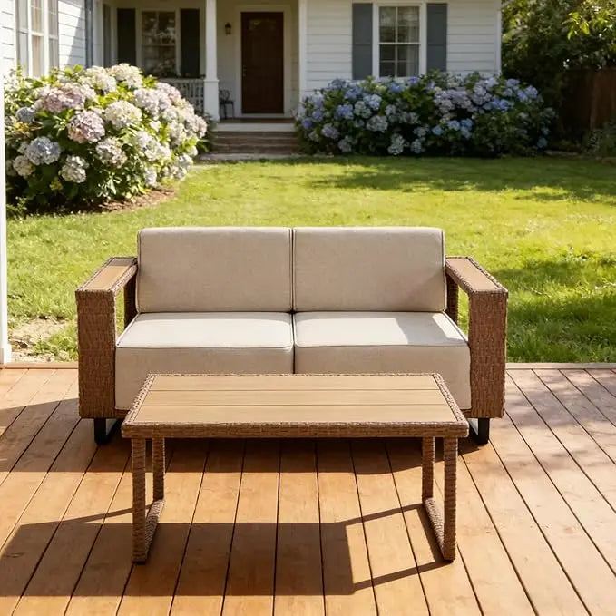 3-Piece All Weather PE Rattan Outdoor Sectional Sofa