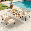 Outdoor 59IN 5-Pc Dining Set, Table and Chairs For 4-6 People