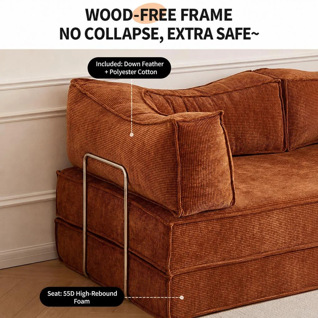 Modular Sectional Sofa Light Luxury Vintage Upholstered