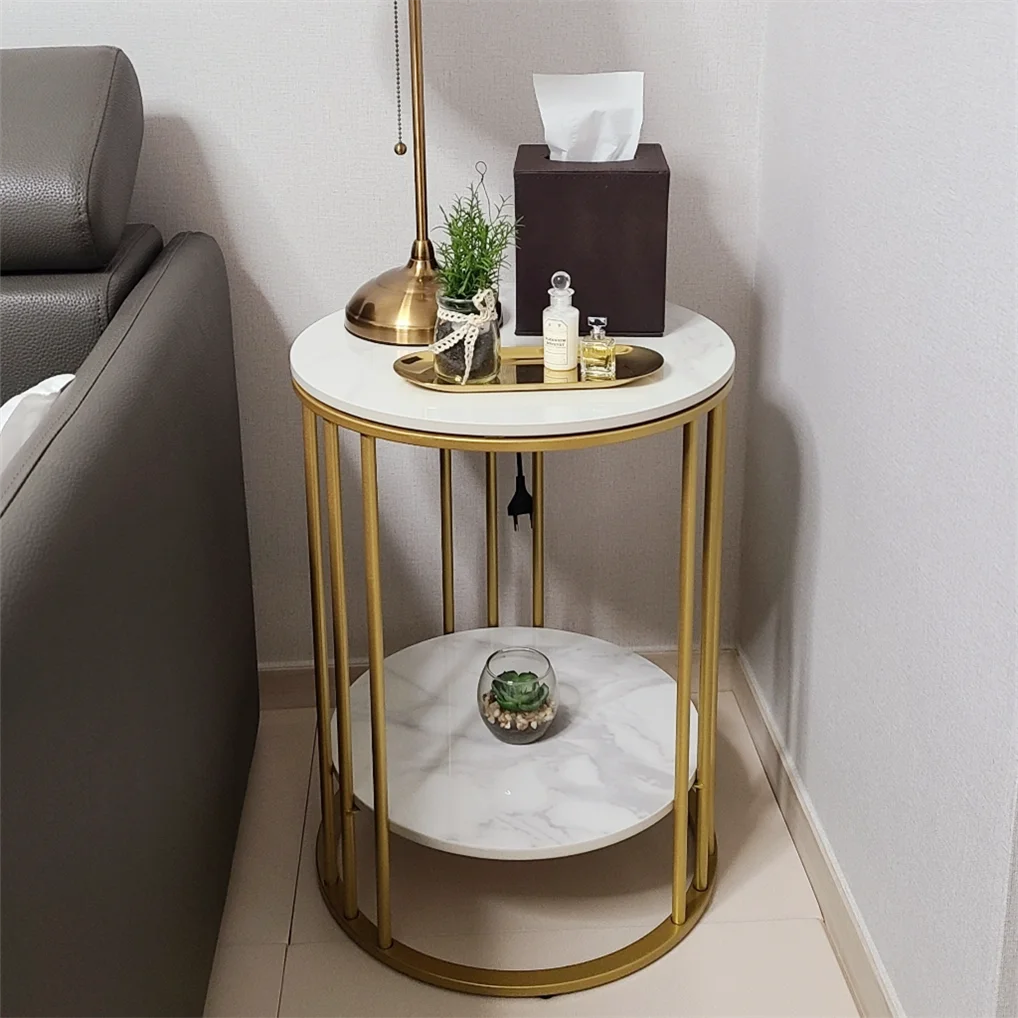 Round Marble Sofa End Side Table, 3 Colors