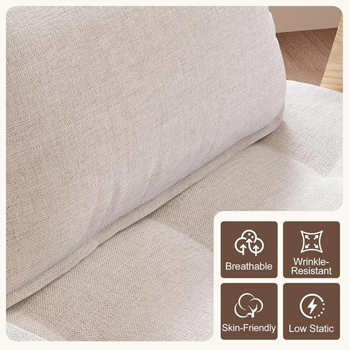 3-in -1 Sleeper Chair Bed, Linen Folding Armchair Sleeper, Adjustable Backrest