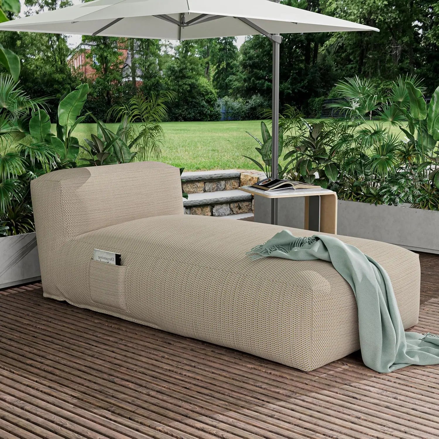 70" Bean Bag Lounger Chair for Sunbathing Tanning Water-Resistant